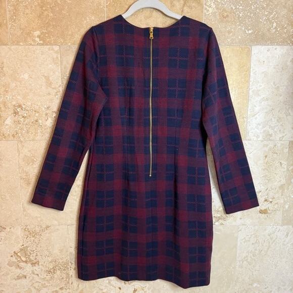 Marc by Marc Jacobs Plaid Dress Women’s Med Red Navy Check Fall Winter Classic - Picture 2 of 8